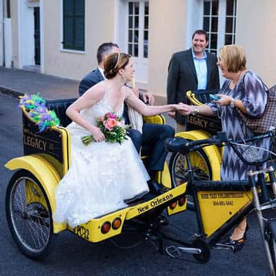 Book a pedicab for your New Orleans Wedding